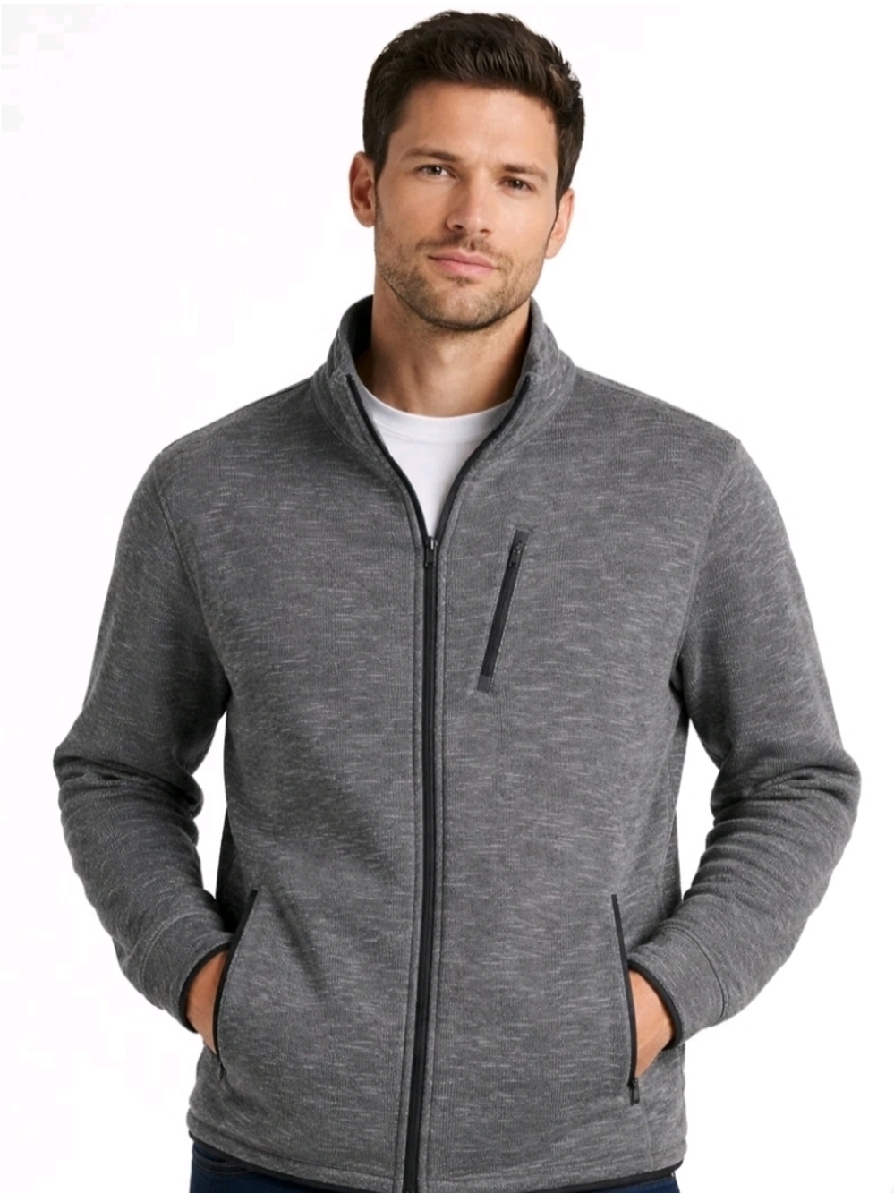 UNTUCKit Kezoh Full Zip Fleeced Lined Heathered Outdoor Jacket